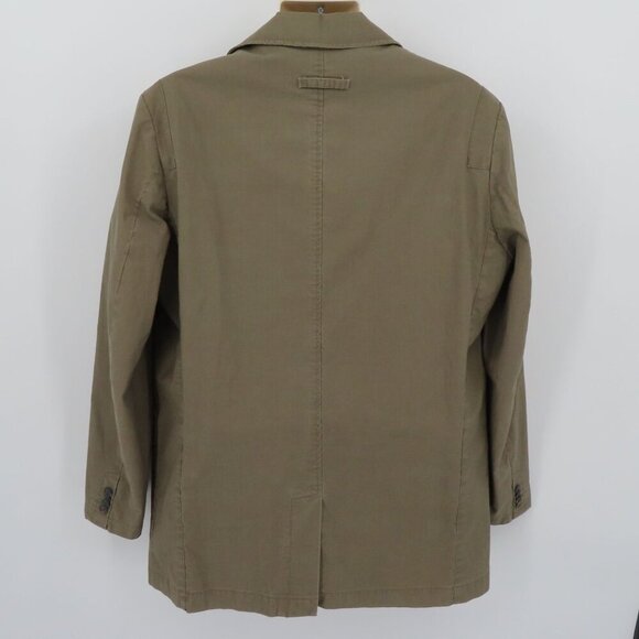 Adventure & Travel Men 54 Khaki Green Long Sleeve Collar Button Jacket Coat A&T - Picture 5 of 14